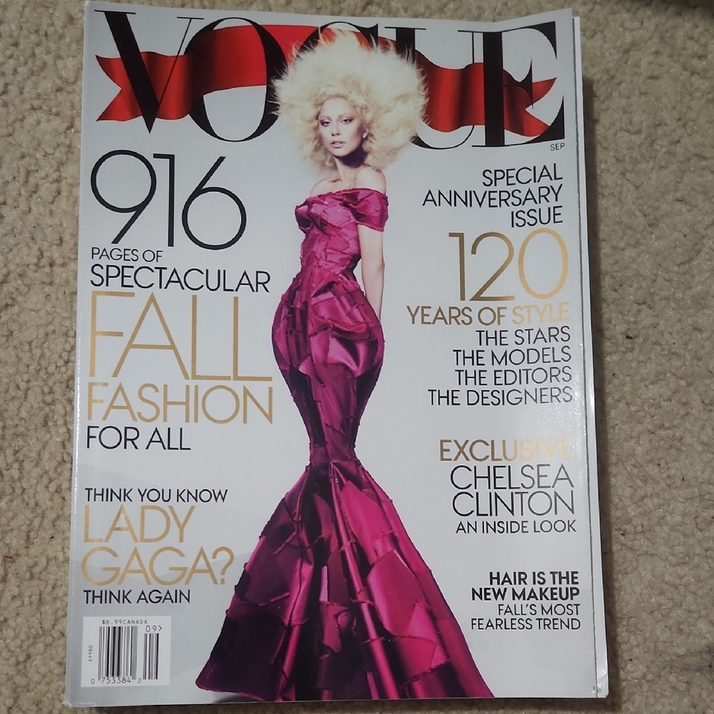 Vogue Magazine with Elegant Pink Gown